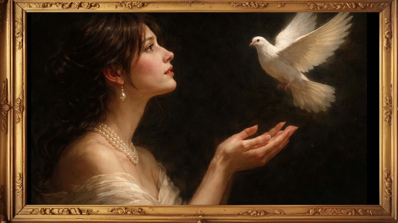 Divine Serenity – Woman & Dove | Classical Art 4K | Relaxing Frame TV