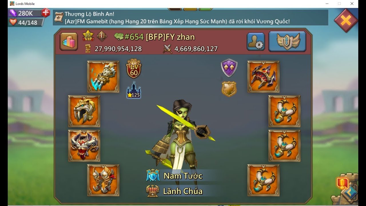 Lords mobile emperor  Three Kingdoms battle BFP FY Zhan - LH Da WeiGe  - SGK SugarPain