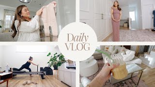 Petal & Pup Spring Wedding Guest Dress Try On and Discount code | 36 weeks pregnant day in the life!