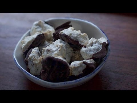 Sara Moulton’s Chocolate-Dipped Coconut Meringue Drops