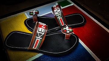 Kenyan Flag-Themed Beaded Sandals 💚❤️🖤 | Bold Handmade Footwear