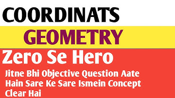 Coordinats Geometry | निर्देशांक ज्यामिति | दूरी सूत्र एवं विभाजन सूत्र | Class 10th Chapter 7