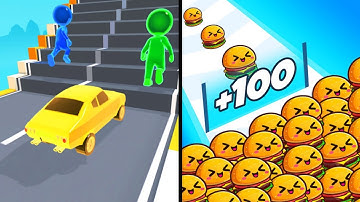 Shape Shifting Vs Food Run 🥪🚲🚁🧀 Max All Levels Android iOS Gameplay Ep 263