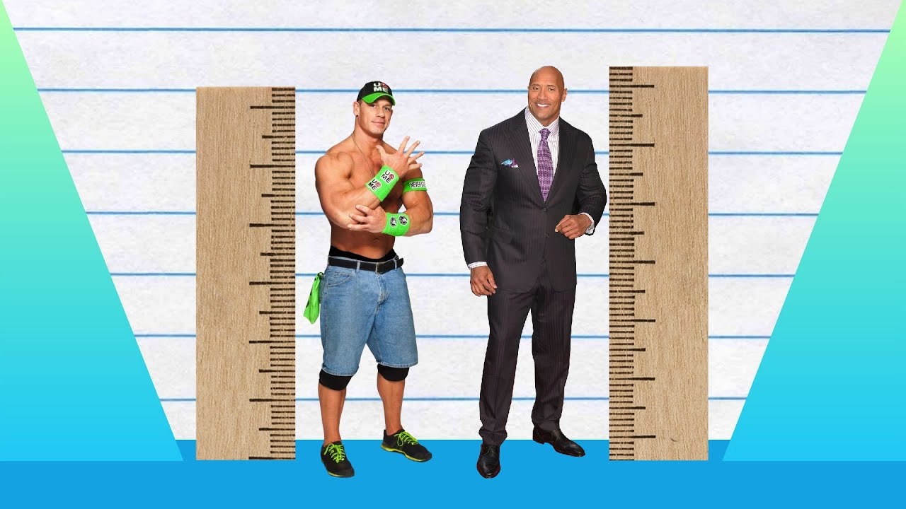 How Much Taller? - John Cena vs Dwayne The Rock Johnson! 