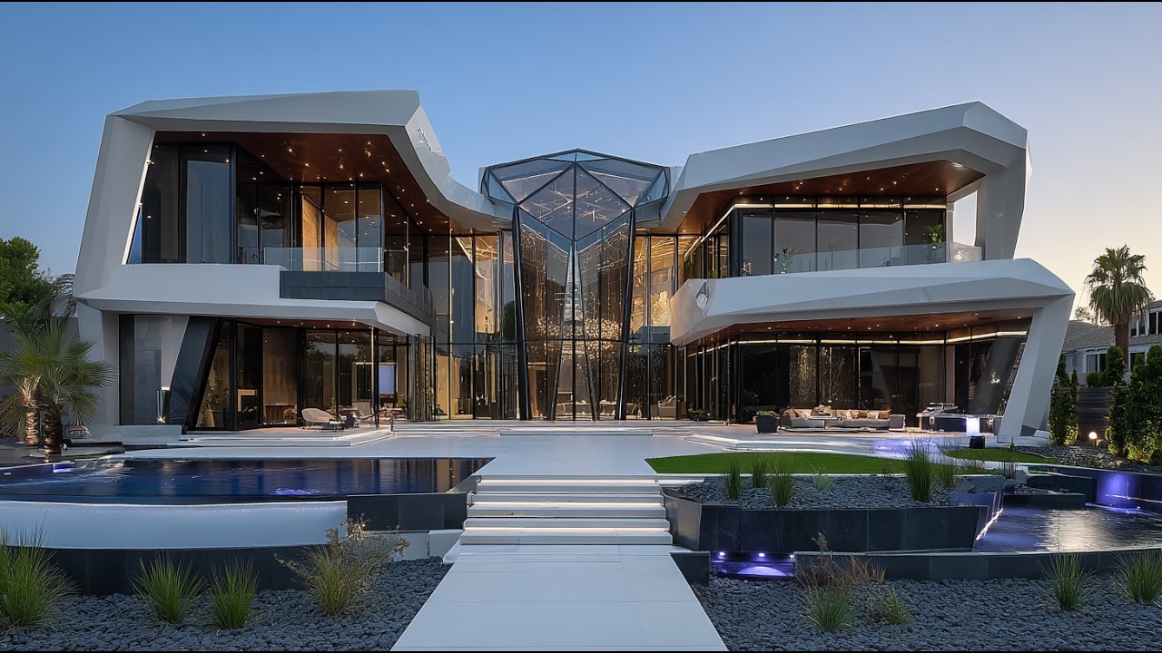 The Faceted Crystal Mansion - An architectural gem inspired by sharp, crystalline geometry