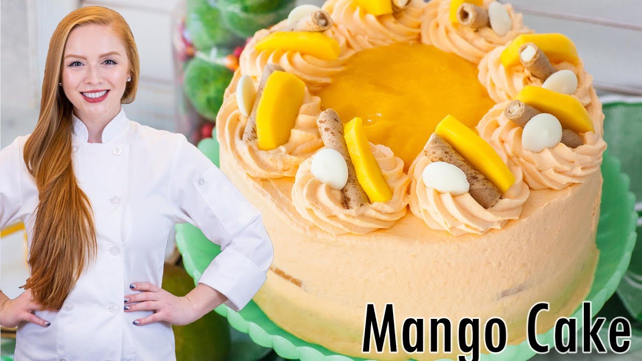 AMAZING Mango Cake with Mango Frosting with REAL Mango!! Easy ...