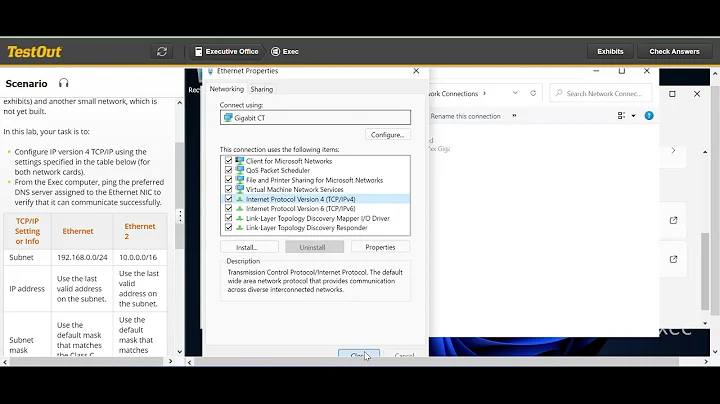 Configure IP Addresses  TestOut