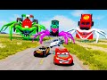 Live epic lightning mcqueen showdown with the eater spider car monsters  insane escapes  crashes