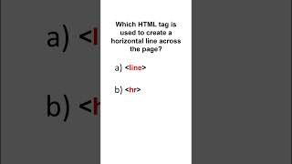 Which HTML tag is used to create a horizontal line across the page #shorts #html