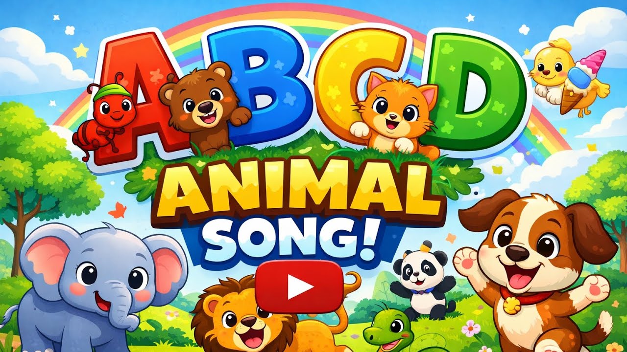 ABCD with Animals 🐶🦁 | Alphabet Song for Kids | Learn A to Z