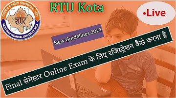 Live🛑 : RTU Final Sem Registration Process for online exam | RTU Exam Update | RTU Kota