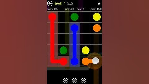 Flow Free 5X5 walkthrough level 1