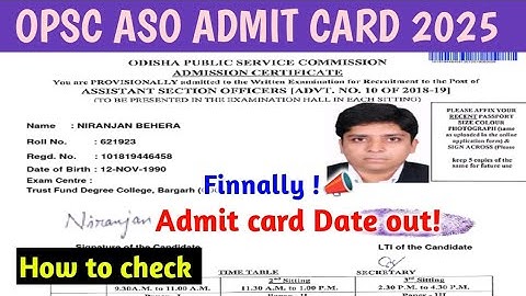 OPSC ASO Admit Card Date 2025 out 📣 | How to check OPSC ASO Admit Card 2025 | OPSC ASO Admit Card