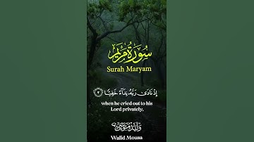 سورة مريم آيات تلامس القلوب ذكر رحمة ربك عبد زكريا خاشعة تبعث السكينة | Surah Maryam Soul Touching