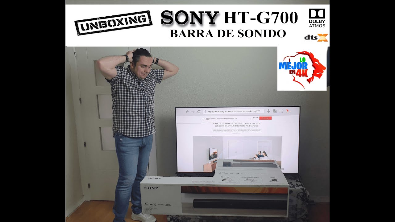 Barra de sonido para TV HT-G700 con Dolby Atmos