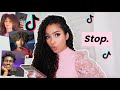 Reacting to Curly Hair TikToks *stop doing this!