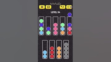 Ball Sort Puzzle Level 54 Walkthrough 🧪🟡🟢🟣, #shorts