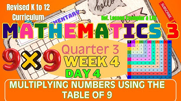 Grade 3 Math Q3 W4 D4 | Multiplying Numbers Using the Table of 9 | MATATAG
