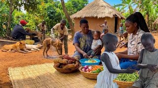 Cooking An African Authentic Traditional Meal In The CountrySide /Inyasa and Osubi/Northern Uganda.