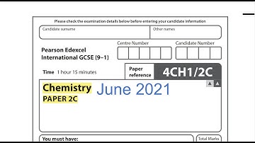 Chemistry June 2021 Paper 2C| Edexcel International GCSE Chemistry | 2021| JUNE |Free Science Papers