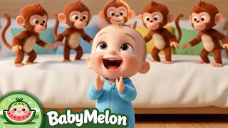 Five Little Monkeys Jumping on the Bed | Nursery Rhyme | BabyMelon screenshot 5