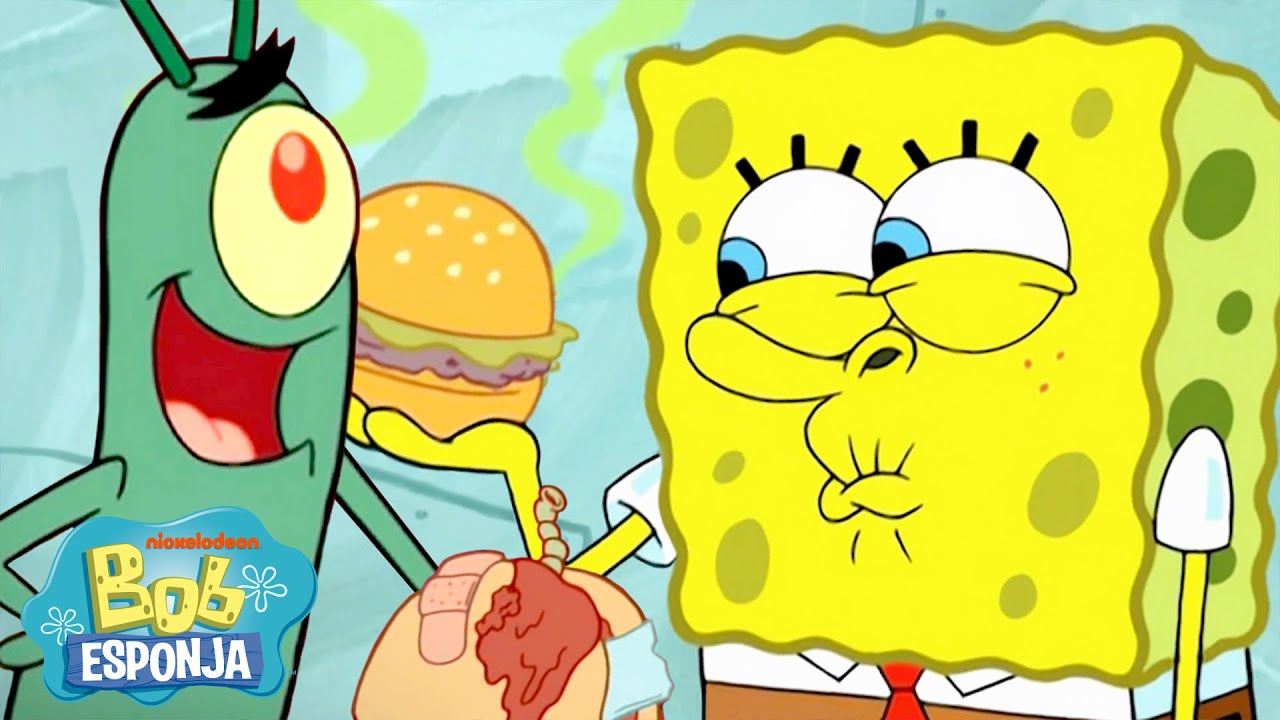 Bob Esponja | ¡Plankton falla 10 minutos con la Cangreburger! 🍔 | Bob Esponja en Español