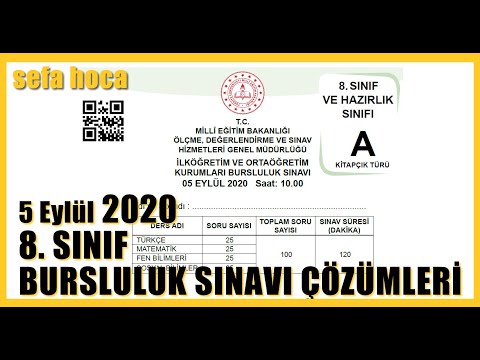 2020 8. SINIF ve HAZIRLIK BURSLULUK SINAVI ÇÖZÜMLERİ