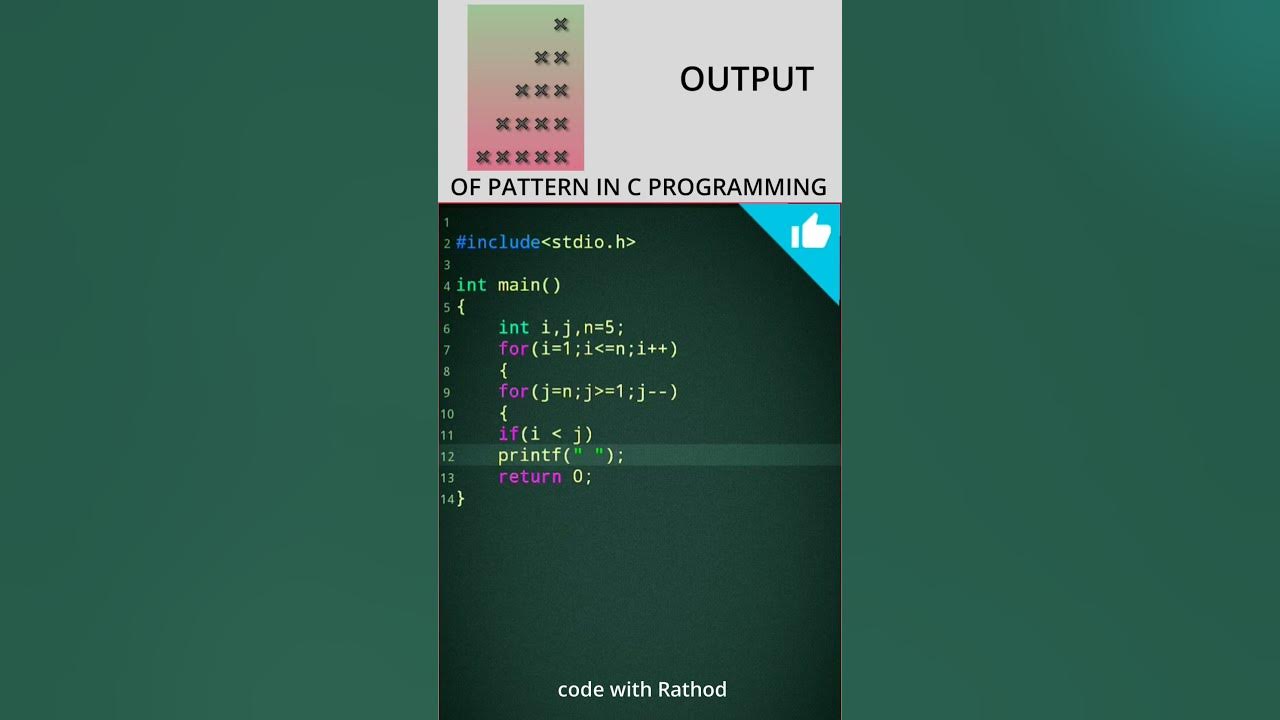 How to print pattern in c programming #codepatterns - YouTube