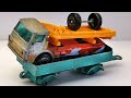 Custom Dodge truck Matchbox and Mercedes trailer for Christmas design. Diecast car