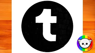 How to Draw tumblr Logo Easy
