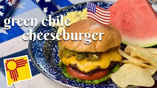 NEW MEXICO GREEN CHILE CHEESEBURGER: w/Hatch Green Chile, Caramelized Onion, Cheddar Cheese, & Guac