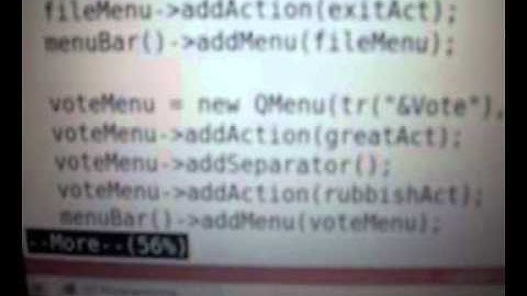 QT C++ Program with Menu