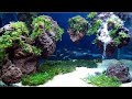 Cascade aquascape avec lavarock et moss