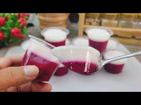 Resep Puding Buah Naga Vla Susu
