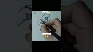 🧊 Can You Draw This 3D Cube Illusion? 😱 | Bored? Try This Drawing #shorts  #art #drawing #sketch