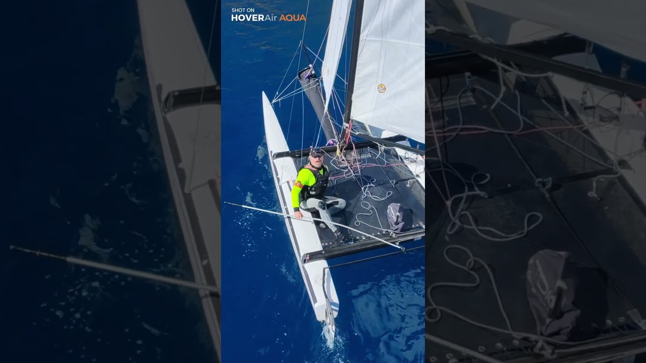 Hands-Free Waterproof Drone! | HOVERAir AQUA Catamaran Sailing Test
