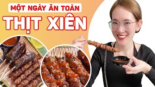 Thử Thách Một Ngày Ăn Toàn Thịt Xiên |NgoaFood | #Shorts