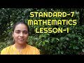 STD VII : Maths Lesson-1 [State Syllabus]