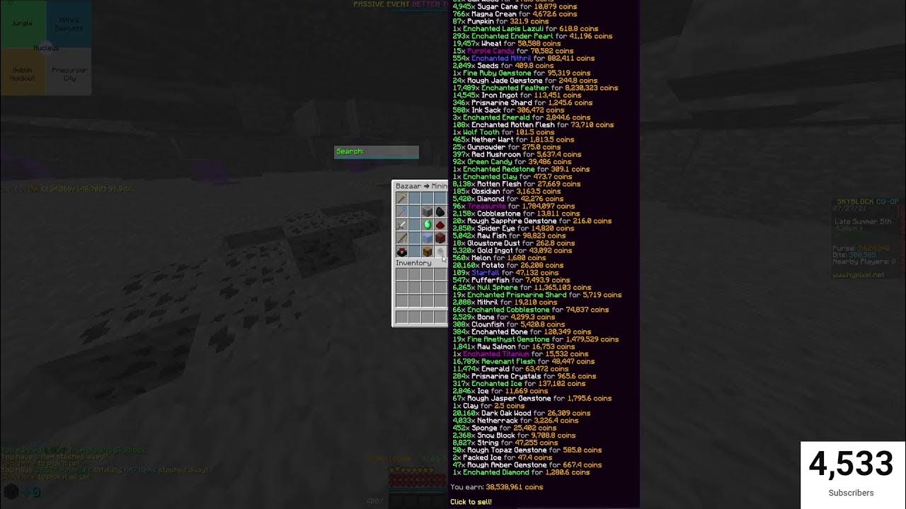 Hypixel Skyblock Grinding gemstone and mithril powder YouTube