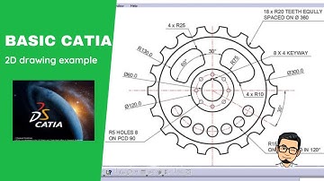 Basic Catia - 2D drawing example 1