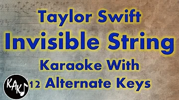 invisible string Karaoke - Taylor Swift Instrumental Lower Higher Male Original Key