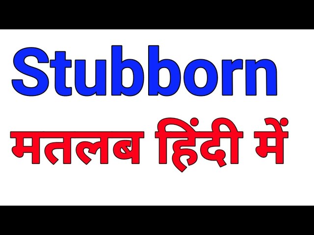 stubborn meaning l meaning of stubborn l stubborn ka kya matlab