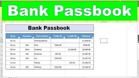 how to make bank passbook in excel |how to create bank passbook in excel | bank passbook in excel