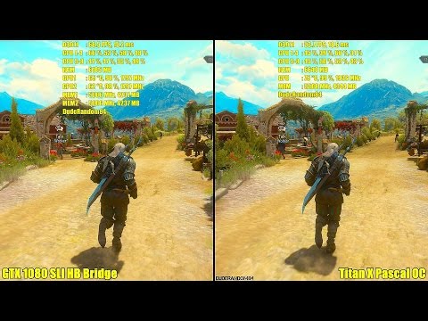 Titan X Pascal Overclocked Vs GTX 1080 SLI Stock 4K The Witcher 3 Frame Rate Comparison