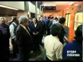 Toma AMLO Metro para llegar al AICM