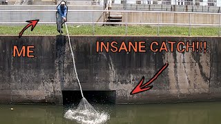 What Happens When You Cast Net... This Hole In the Side of A Power Plant??? (Incredible Catch!)