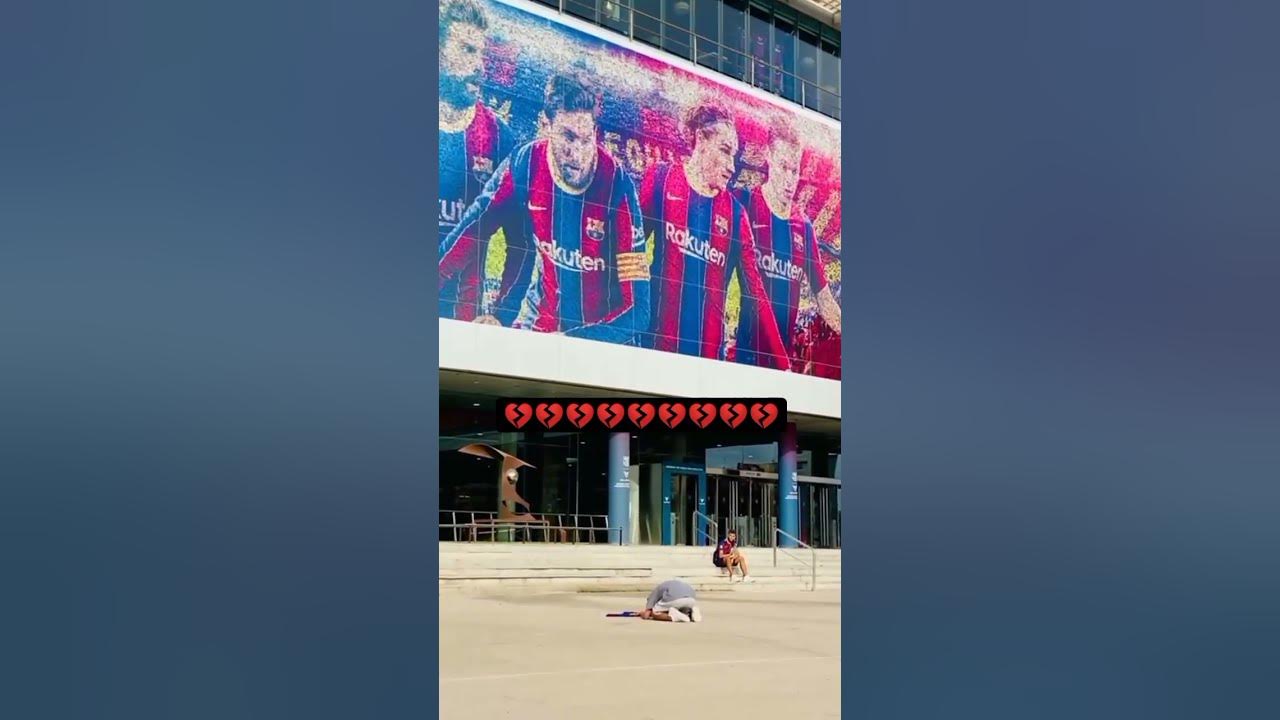 Messi fan crying because Messi leaving Barcelona  (Heart touching)