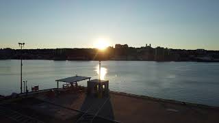 Sunset over St. Johns Newfoundland via drone from the South Side