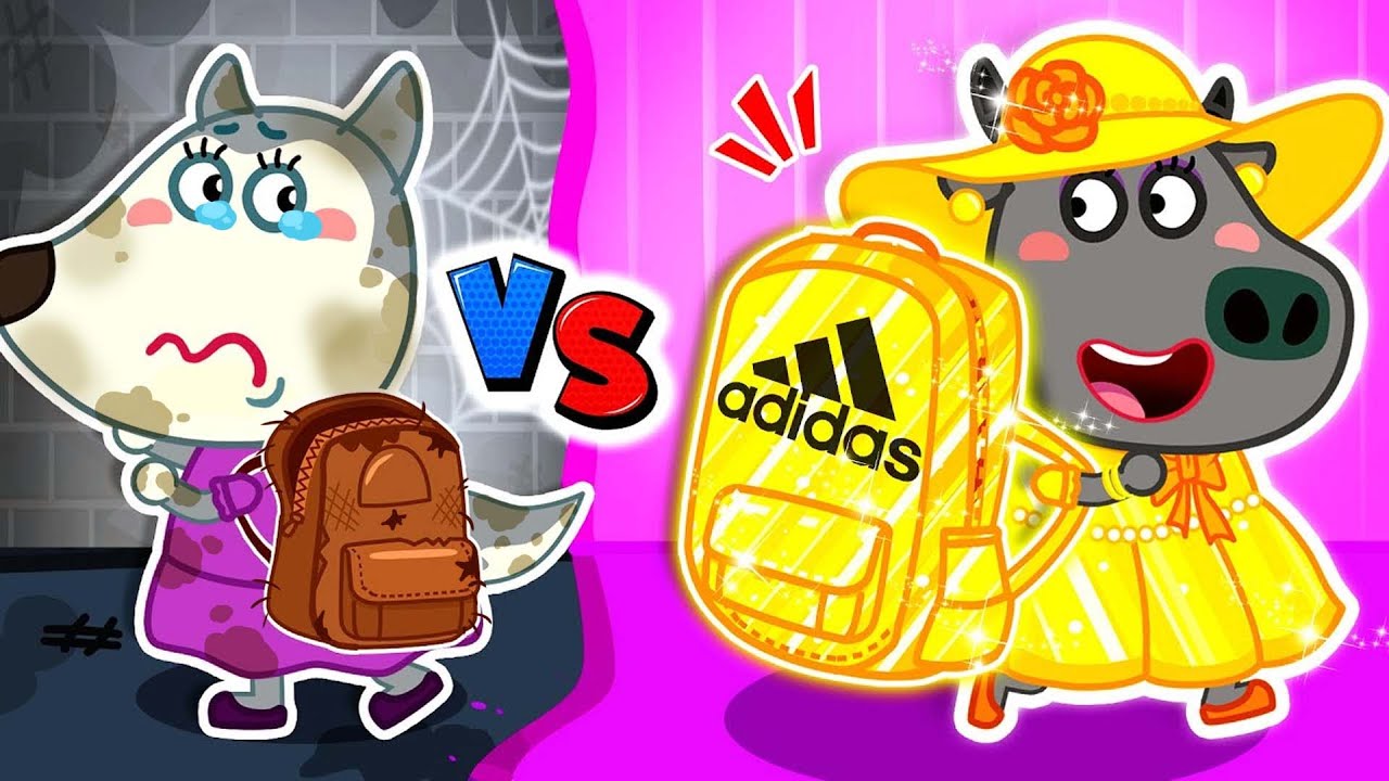 أم وولفو تبكي بسبب حقيبة المدرسة القديمة الممزقة! طفولة الأم 😭🎒 !Wolfoo in Arabic | Nova Nest