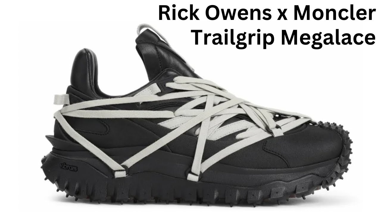 RICK OWENSコラボ! TRAILGRIP メガレース レザー スニーカー Rick Owens x Moncler Trailgrip Megalace | On Feet - YouTube